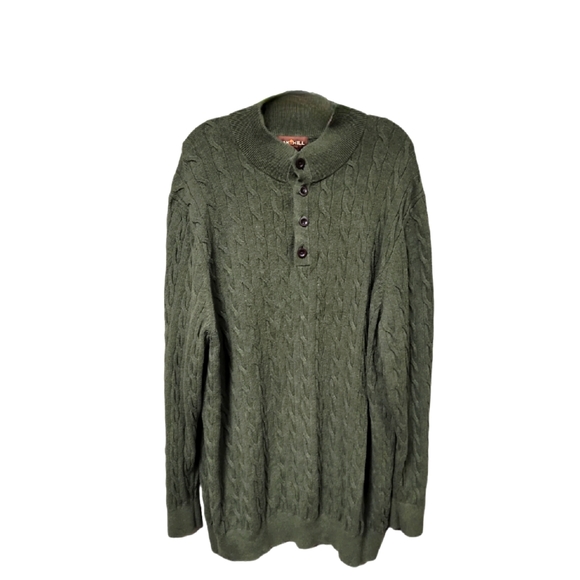 Men's Oakhill Forest Green Long Sleeve Sweater Size 2XL - Picture 1 of 6